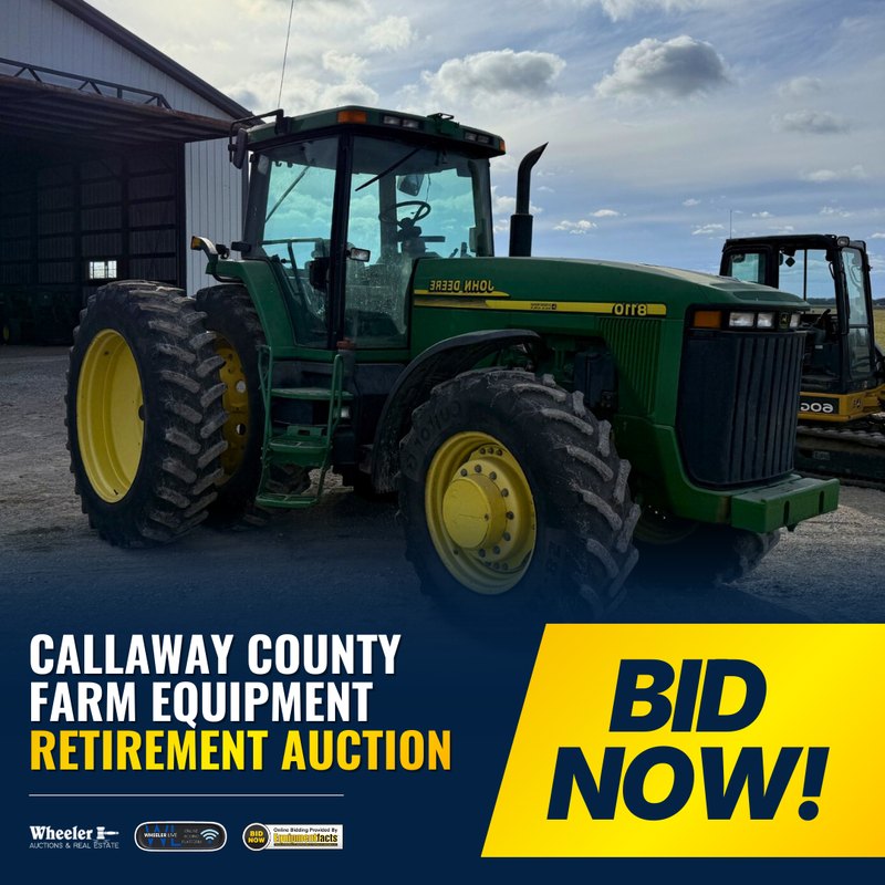 Callaway County farm equipment retirement auction graphic