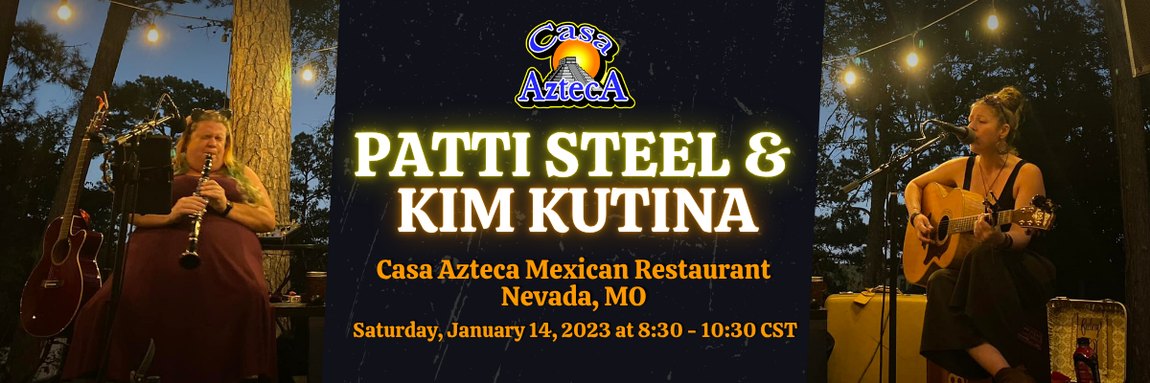 Patti Steel and Kim Kutina live acoustic event banner